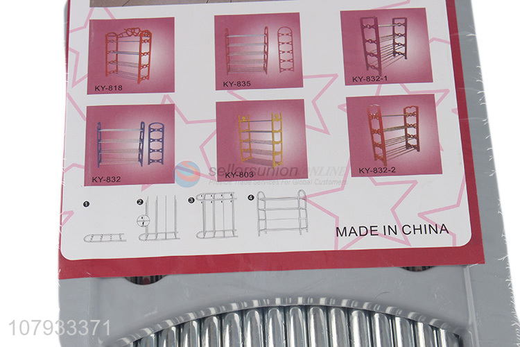 Yiwu wholesale gray aluminum tube assembly shoe rack for household