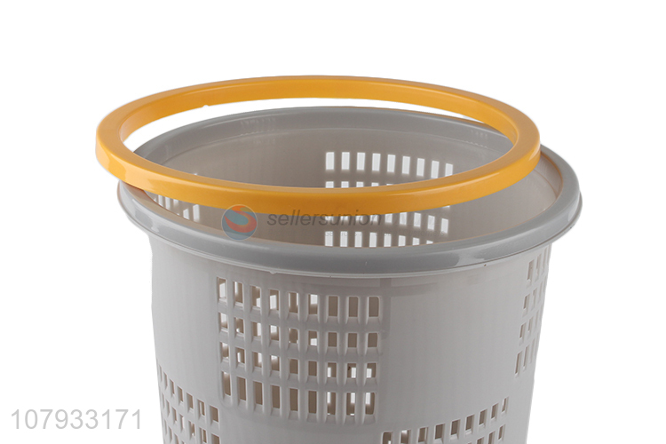 Factory direct sale gray plastic hollow trash bin universal wastebasket