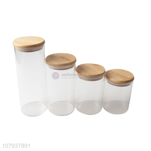 Most popular airtight glass food jar kitchen storage jars tea canister