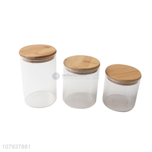 Top product clear glass food container kitchen storage bottles jars cans