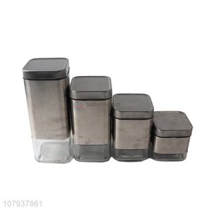 Good quality multi-purpose airtight glass kitchen food container storage jar