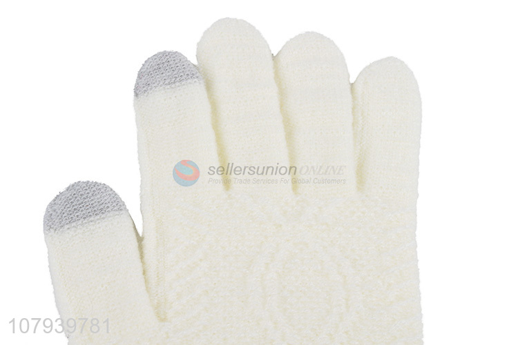 Best Selling Fashion Winter Warm Gloves Ladies Knitted Glove