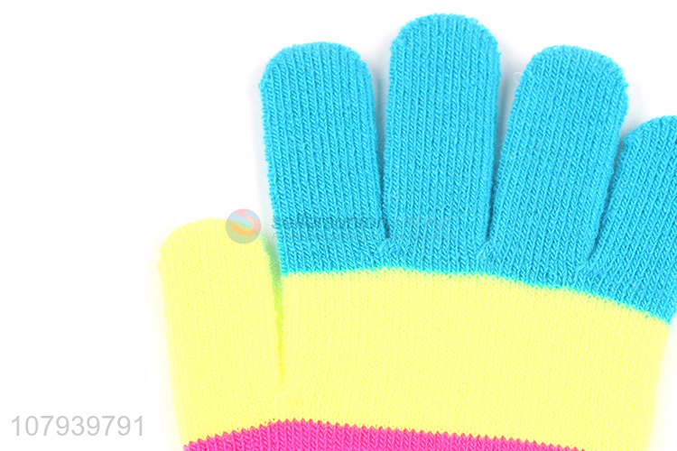 Wholesale Colorful Knitted Gloves Ladies Winter Warm Gloves