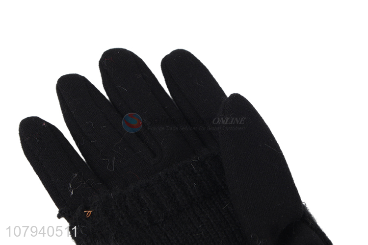 Hot selling fashionable women winter gloves faux fur car driving gloves