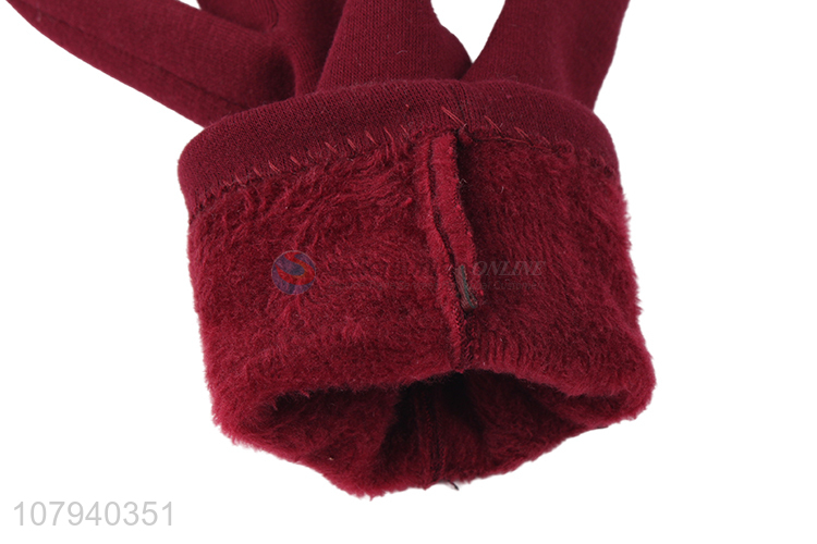 Best selling ladies winter gloves mirco velvet outdoor thermal gloves