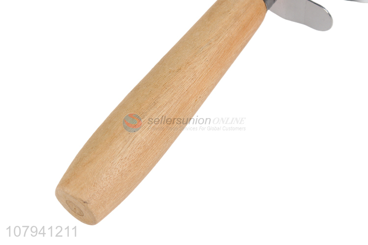 Wholesale round stainless steel pizza wheel with wood handle