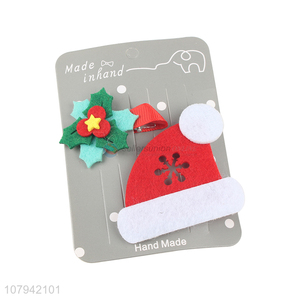 Cute Design Christmas Hat Hairpins Fashion Christmas Decoration <em>Hair</em> <em>Pin</em>