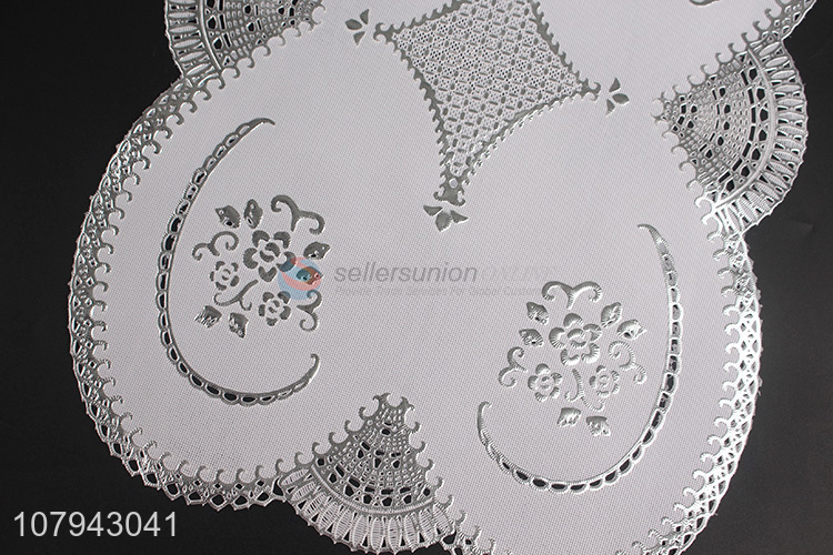 Hot selling silver pvc pressed vinyl metallic table placemats