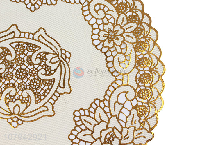 China factory gold heat resistant pvc placemat dinner mat doilies