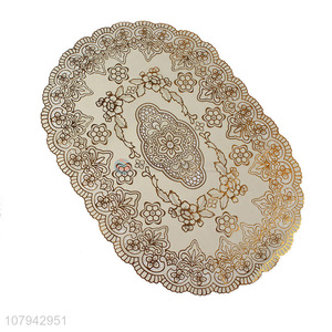 Yiwu market gold waterproof non-slip pvc placemat coasters doilies