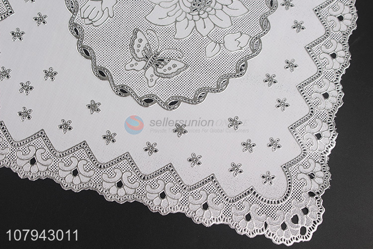 Factory supply wedding home table decoration silver pvc placemat