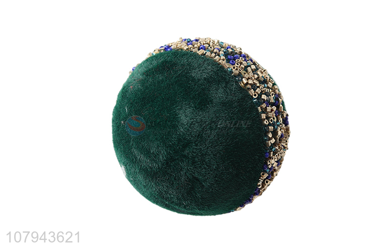Yiwu wholesale dark green painted christmas ball party decoration