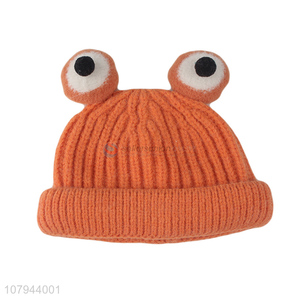Online wholesale funny baby winter knitted cap creative big-eye children hat