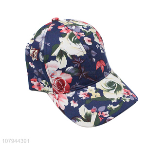 Most popular colourful flower pattern summer peaked hat for outdoor