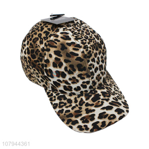 Top sale fashion style adults leopard grain pattern peaked hat cup