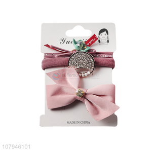 Hot sale pink simple hair ring temperament hair accessories set