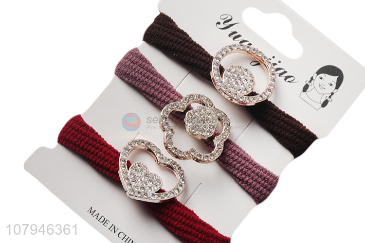 China factory multicolor temperament handmade rhinestone seamless hair ring