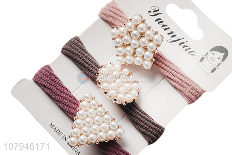 High quality creative pearl head rope temperament hair accessories set