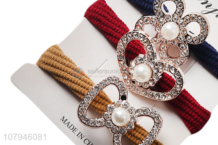 China factory multicolor pearl head rope simple hair accessories combo set