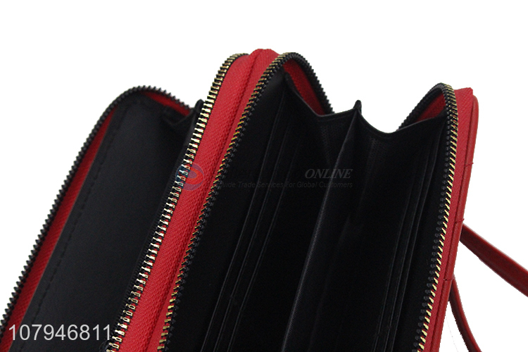 New style red fashion women large capacity wallet with top quality