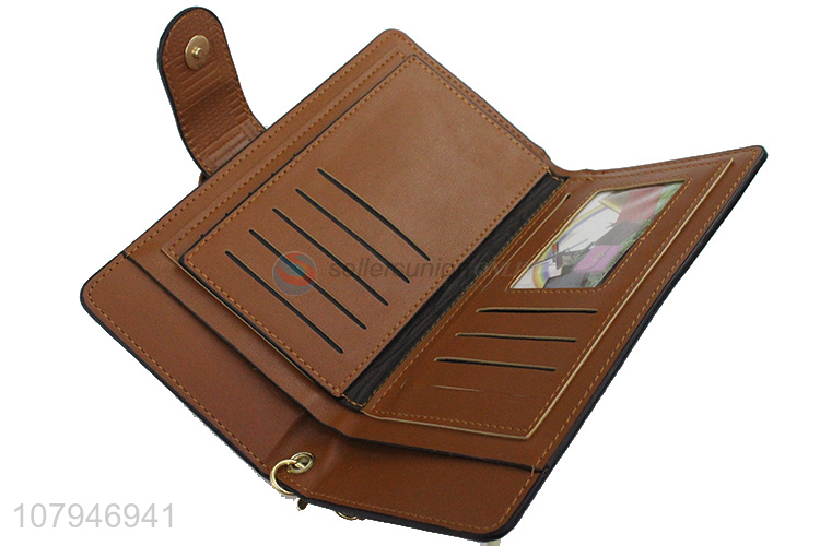 Most popular durable long style wrist wallet women wallet for sale