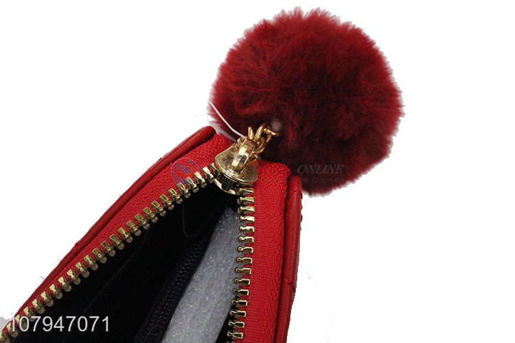China products red zipper wallet women fashion mini purse