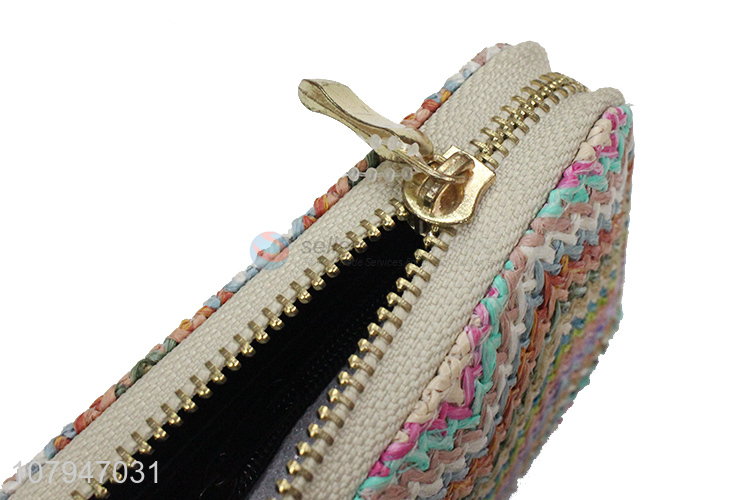 New design colourful pvc long style women zipper wallet