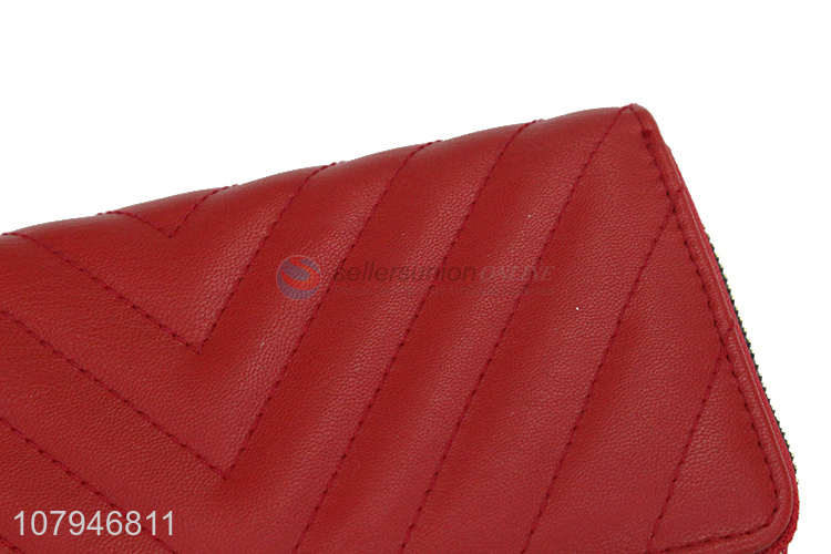 New style red fashion women large capacity wallet with top quality