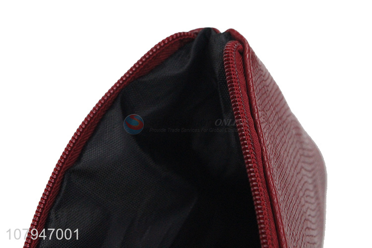 Wholesale cheap price red soft women zipper wallet wrist purse for sale