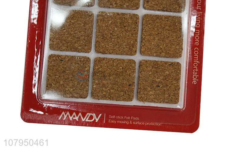 Yiwu exports brown cork mat non-slip mute table foot mats 9pcs