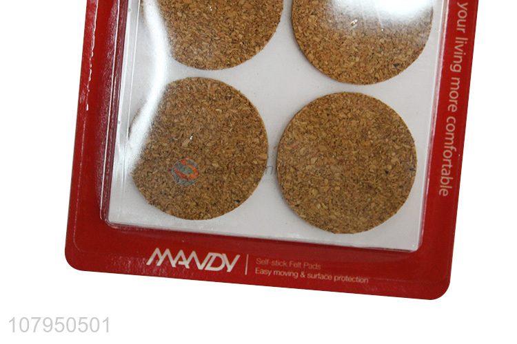 Good price brown round large cork foot mat home mute table foot mat wholesale