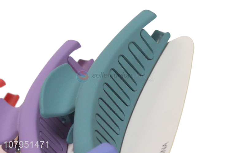 High quality multicolor 6pieces plastic girls hair accessories hair claw clips