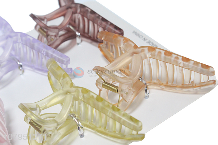 Latest products 6pieces strong hold plastic women hair claw clips wholesale