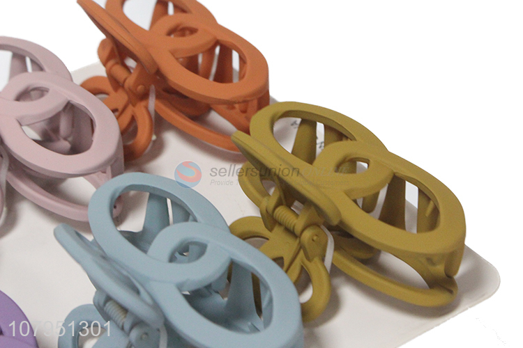 Factory direct sale 6pieces plastic women hair claw clips for daily use