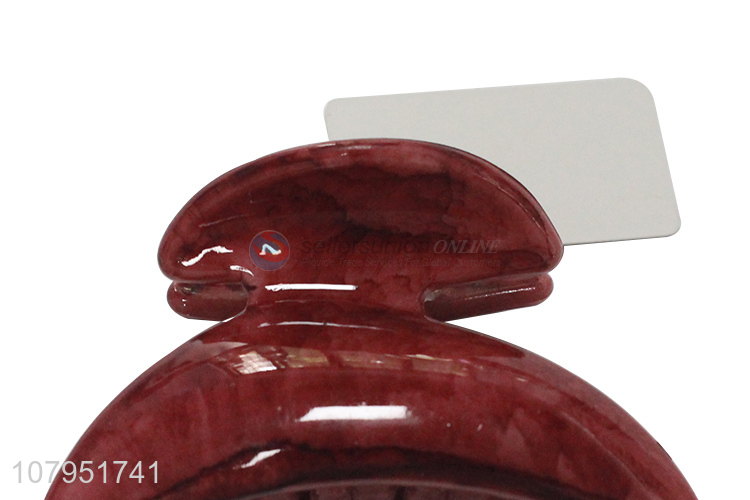 Hot products red plastic daily use ladies fashion hair claw clips for sale