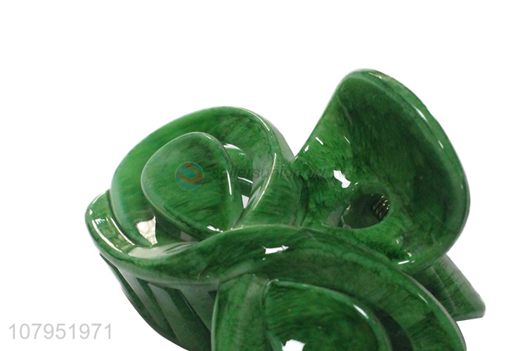 Most popular plastic green fashion women hair claw clips for decoration