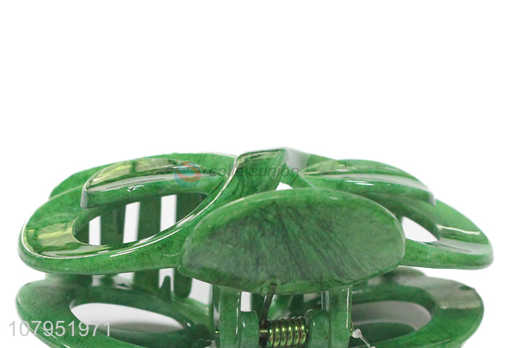 Most popular plastic green fashion women hair claw clips for decoration
