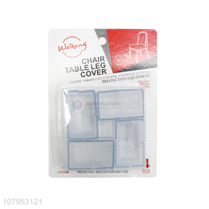 High Quality 4 Pieces Rectangle Transparent Table Foot Cover Set
