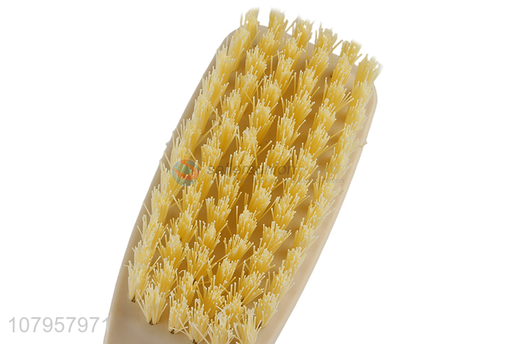 Good quality beige long handle plastic cleaning shoe brush