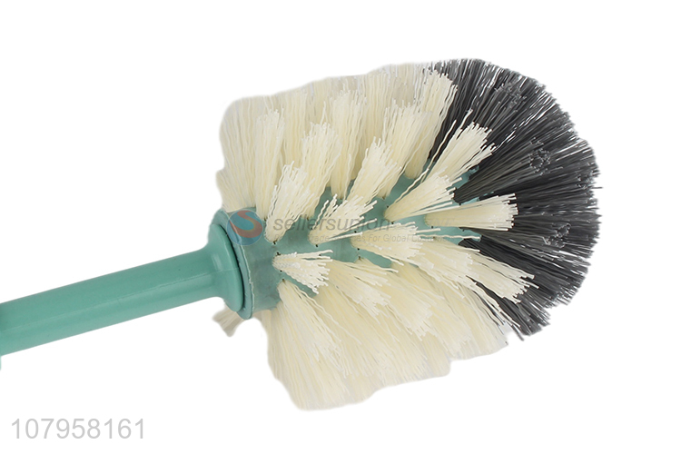 New style green toilet brush plastic soft bristles cleaning brush