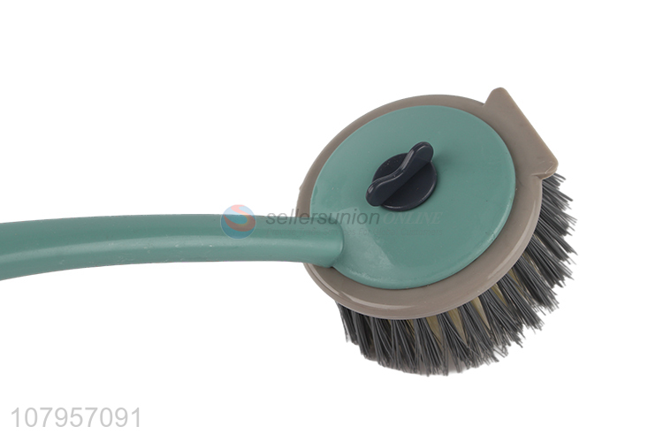 High quality green hanging plastic pot brush kitchen cleaning brush