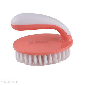 Good sale pink plastic clothes cleaning laundry brush with handle