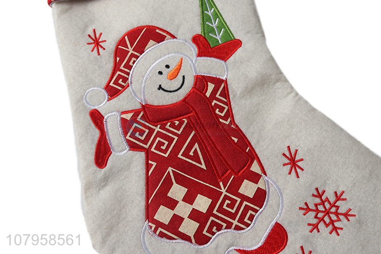 China products snowman pattern christmas sock for home décor