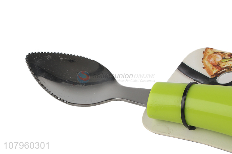 Fashion Stainless Steel Serrated Edge Scraping Spoon Fruit Dredging Spoon
