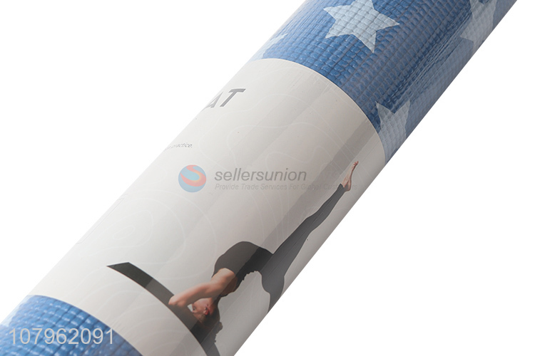 Low price wholesale blue printed yoga mat portable fitness mat