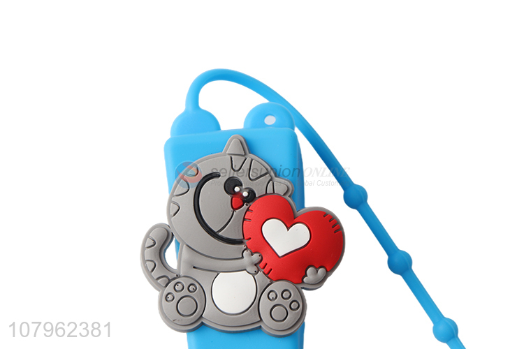 New arrival lovely hanging cartoon silicone holder hand sanitizer bottle