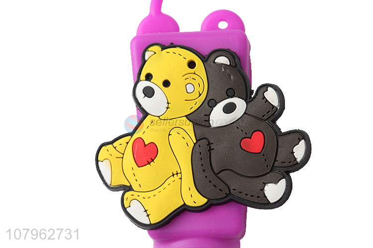 China supplier apple aroma hand sanitizer with cartoon silicone holder