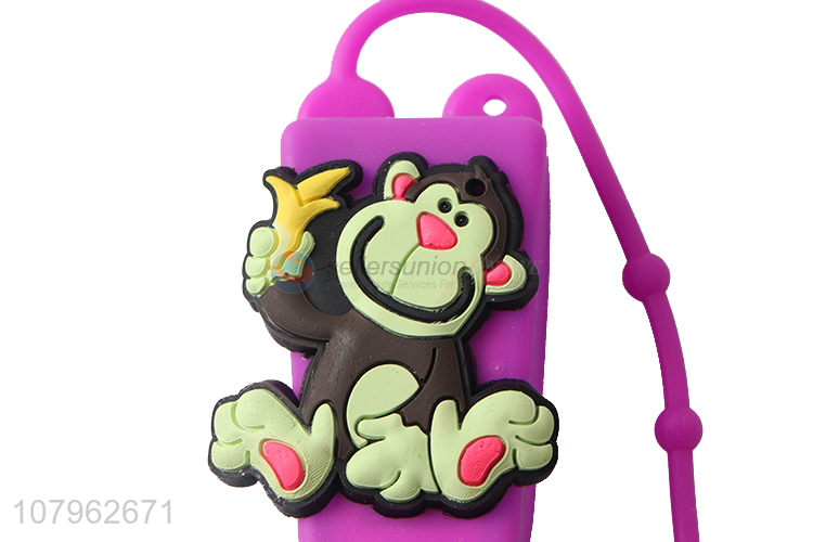 Hot selling fruits scented hanging cartoon silicone holder hand sanitizer