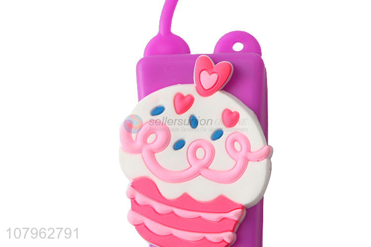 Top product apple aroma antibacterial hand gel with cartoon silicone case