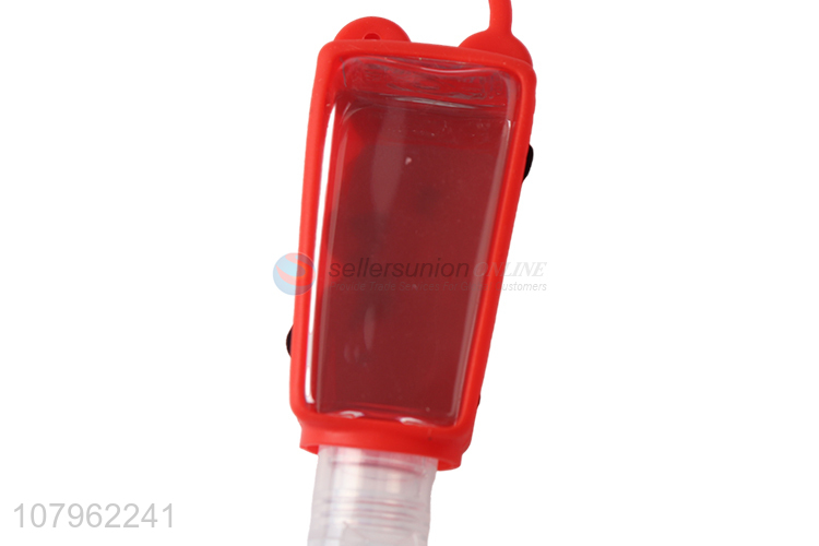 Latest arrival kids travel plastic hand gel bottle with silicone holder